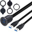 Cable USB 3.0 doble puerto coche 3.3pies