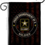 Bandera arpillera ejército oficial jubilado jardín
