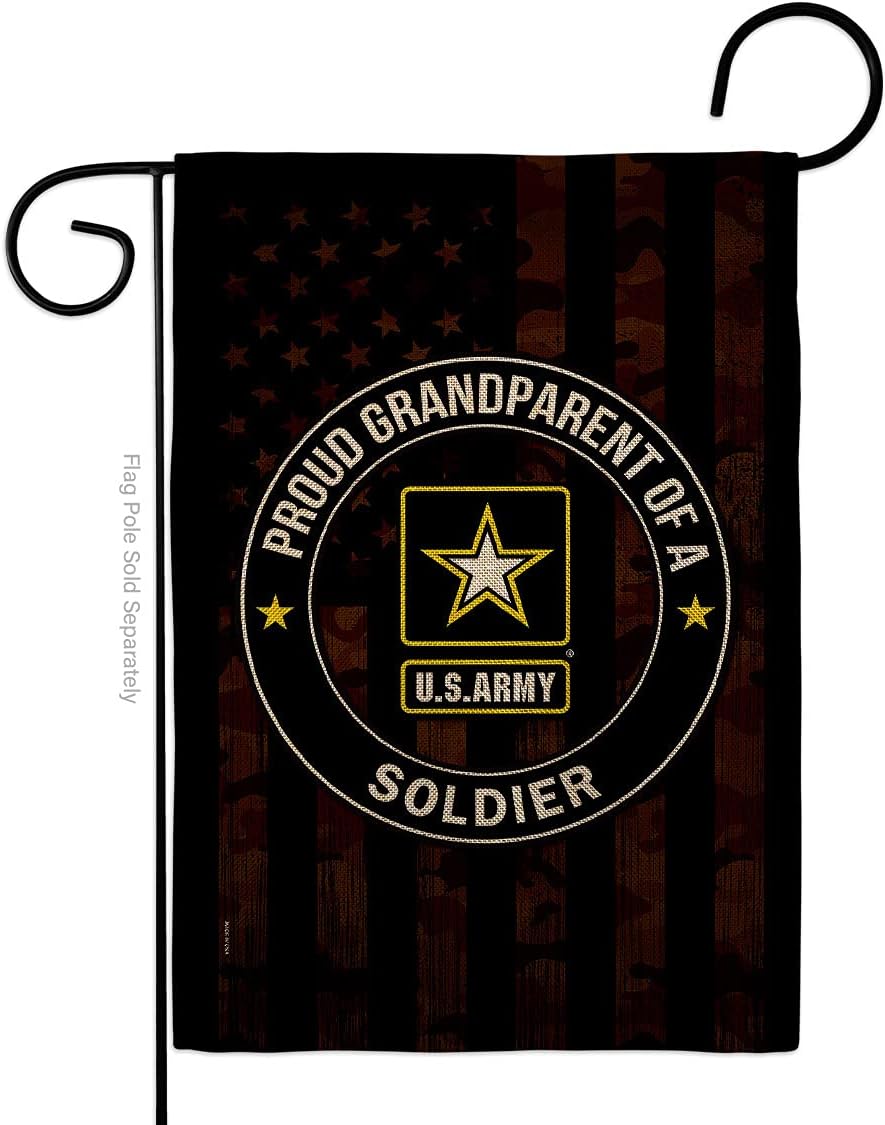 Bandera arpillera ejército oficial jubilado jardín