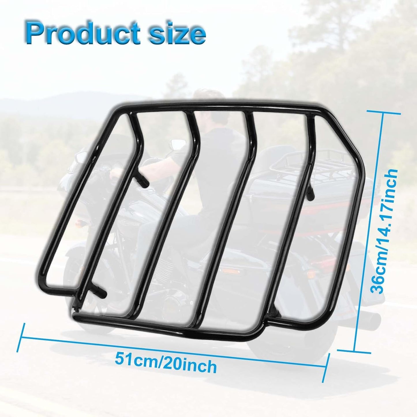 Portaequipajes Harley Black Tour Pack Rack Baúl