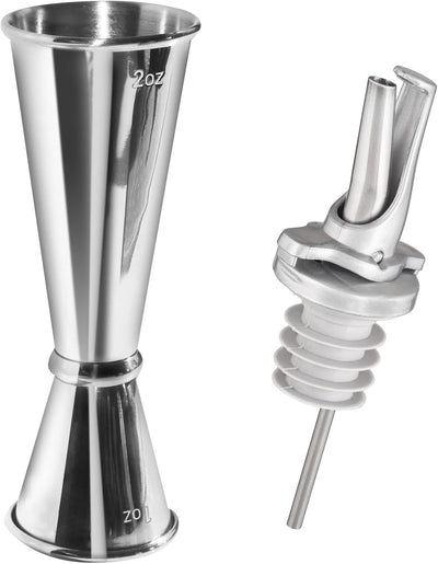 Juego barra vertedor licor jigger doble ClickSeal sin BPA