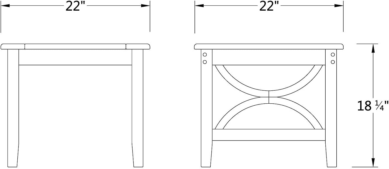 Mesa auxiliar para patio teca desgastada