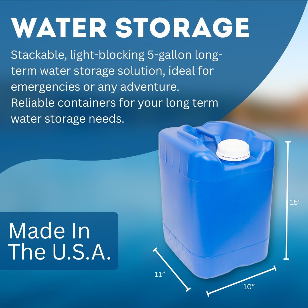Contenedores agua 5gal con grifo apilables emergencia