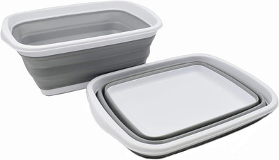 Tina plegable plástico 10L para platos blanco/gris
