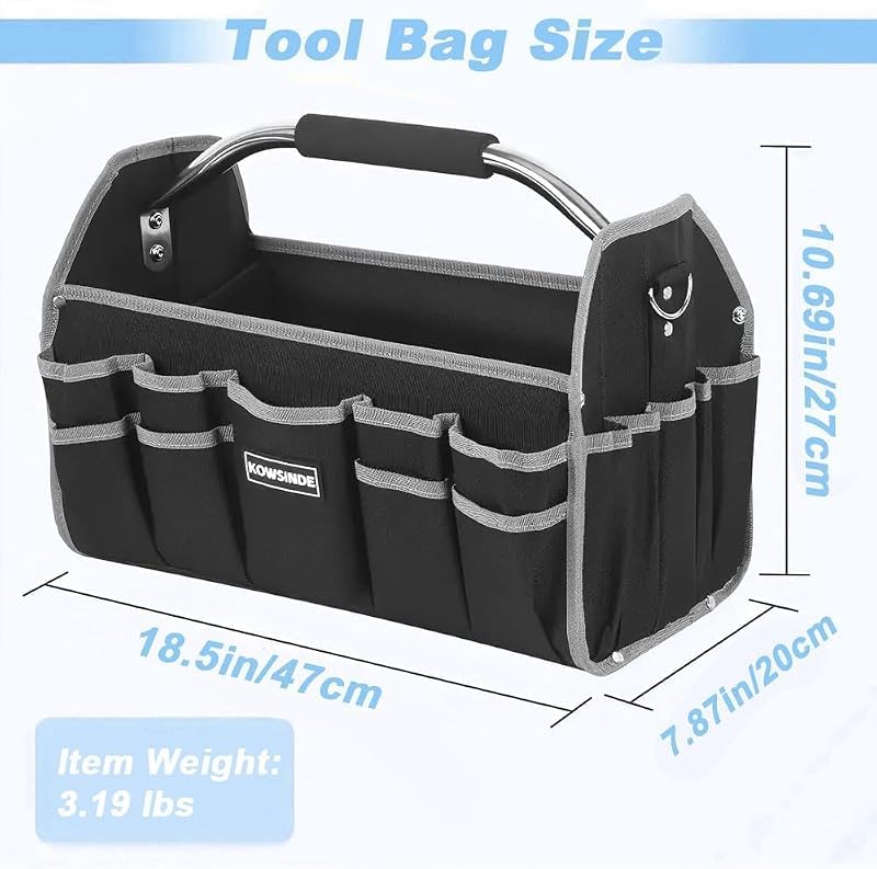 Bolsa herramientas 16" 26 bolsillos acero resistente