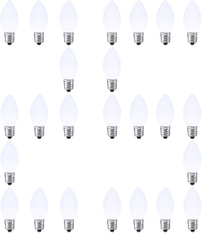 25 Bombillas LED E12 C7 Regulables Blanco Frío
