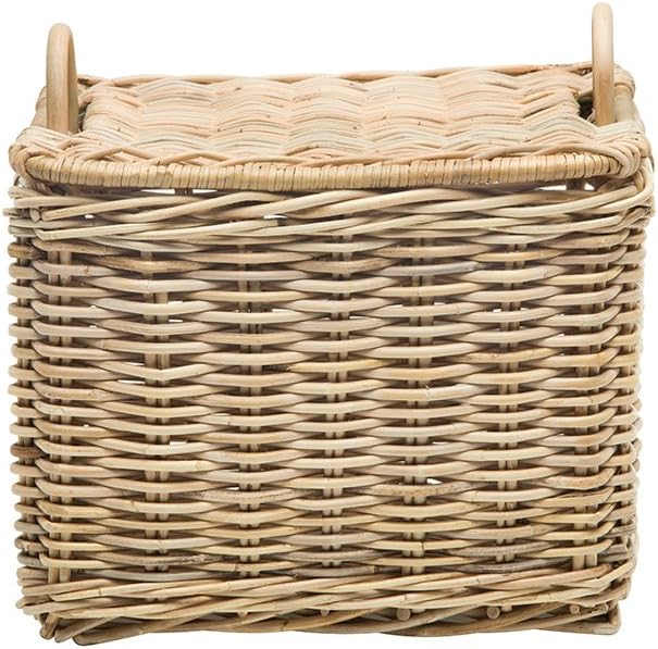 Cesta ratán rectangular con tapa organiz. hogar
