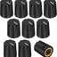 10 Pzas Perilla Eje 1/4 Kit Efecto Guitarra Pedal Negro