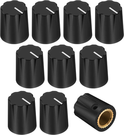 10 Pzas Perilla Eje 1/4 Kit Efecto Guitarra Pedal Negro