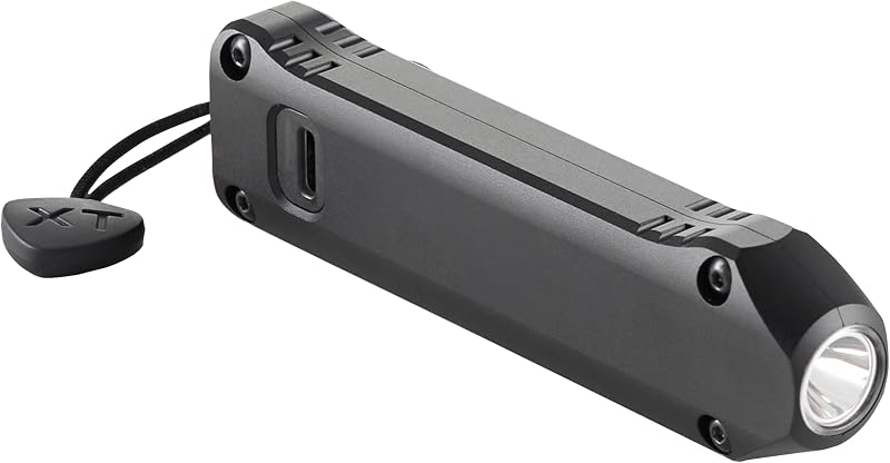Linterna plana 500 lúmenes 1900 candelas USB negro