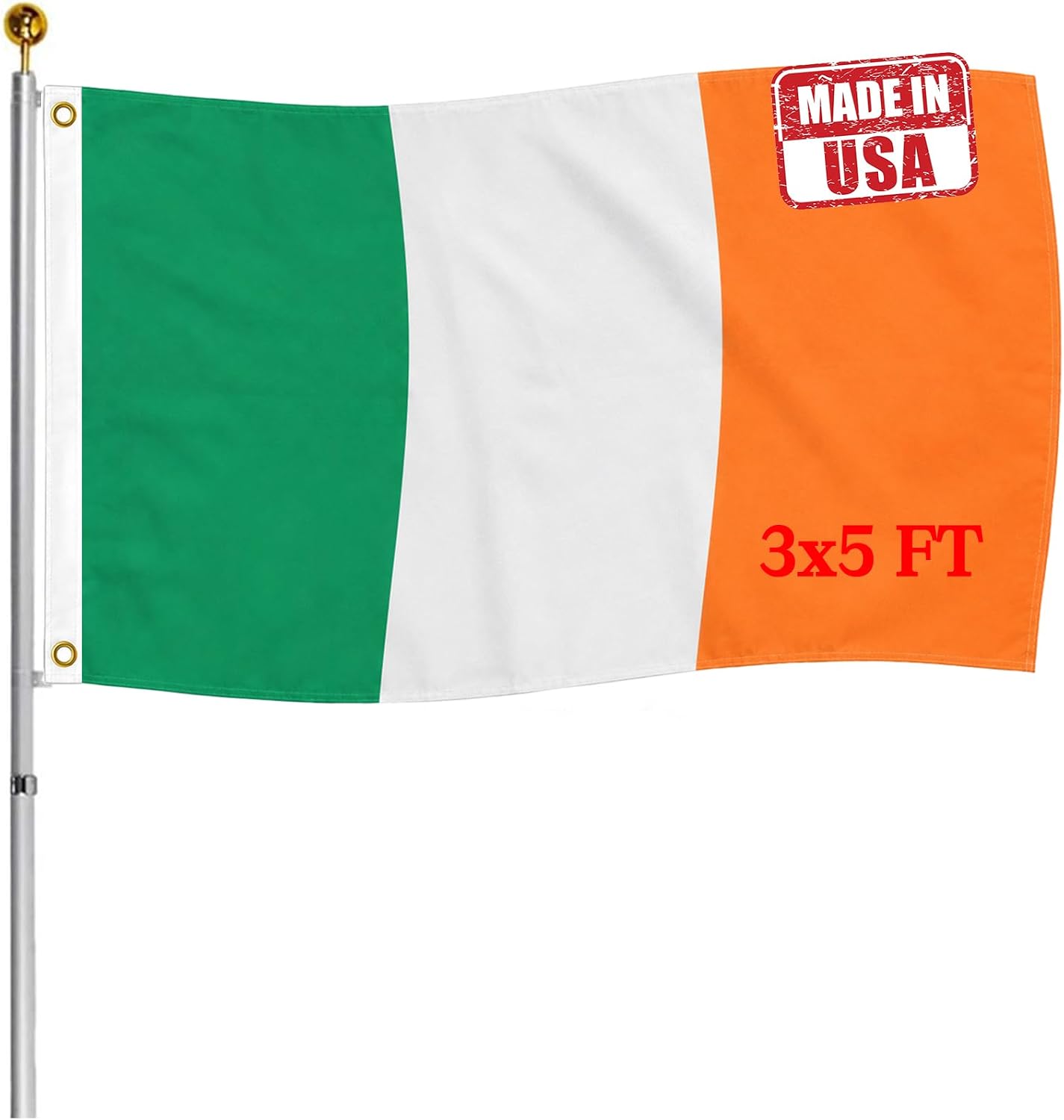 Bandera Irlanda 3x5ft doble cara lona resistente UV