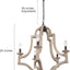 Candelabro rústico de madera 5 luces para comedor y sala