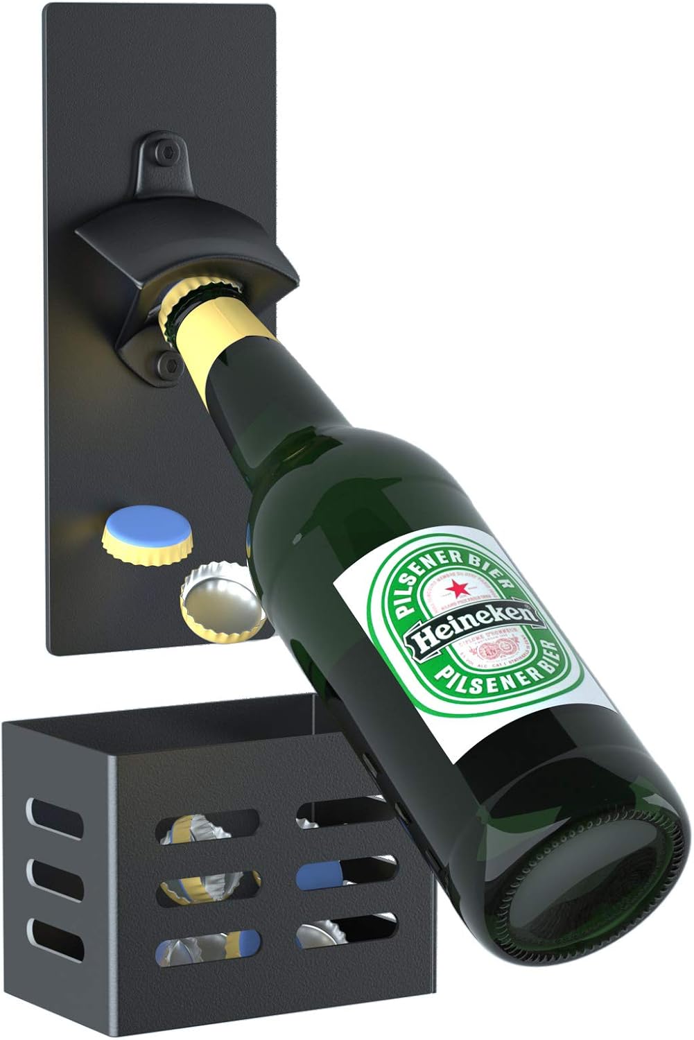 Abrebotellas magnético para pared extraíble negro
