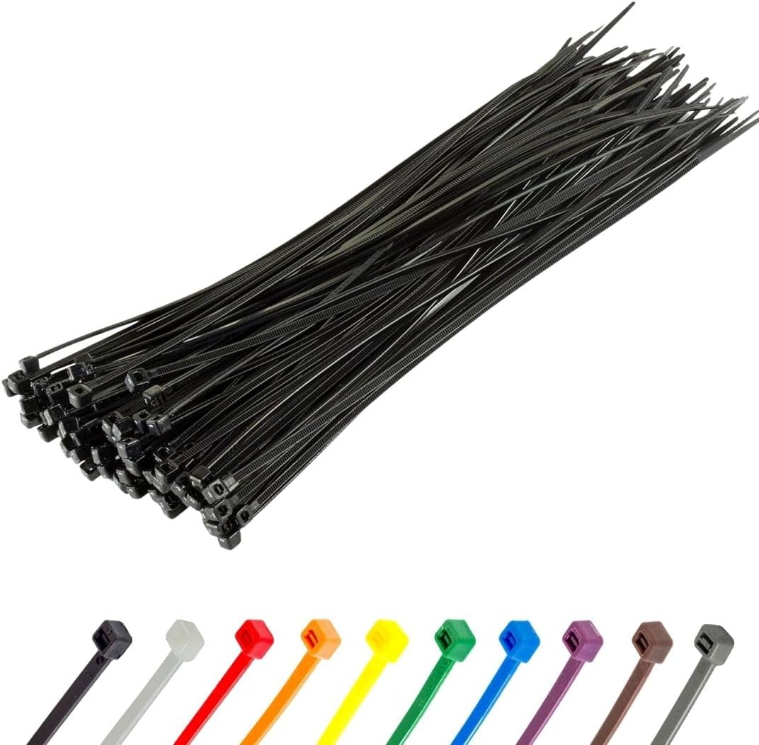 Bridas cremallera negras 8pulg pack 100 resistentes UV