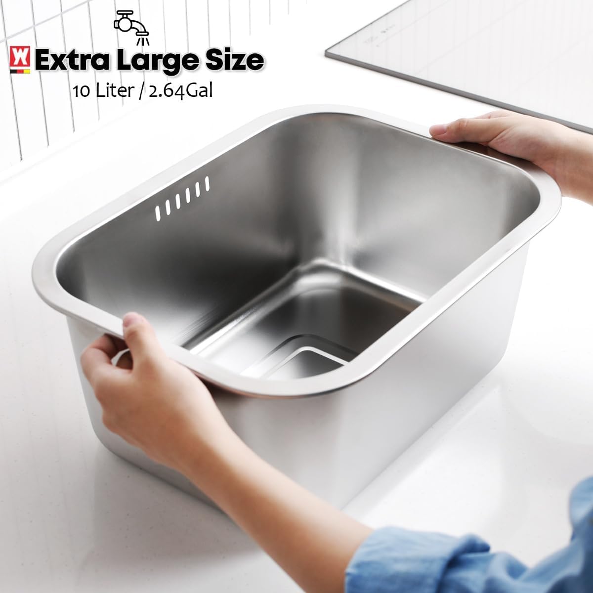 Cuenco acero inox 10L multiusos cocina campamento
