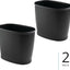 Cubo basura plástico delgado baño dormitorio 2 Pzas negro