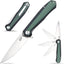 Cuchillo plegable EDC G10 D2 para acampar verde