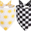 2 Pzas Pañuelo Perro Triangular Reversible Amarillo Negro