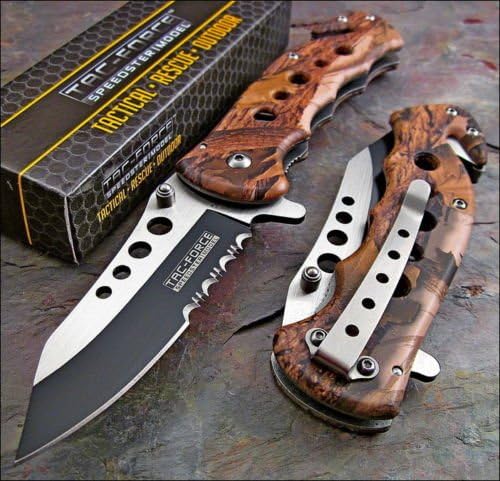 Cuchillo plegable camuflaje Woodland Rescue