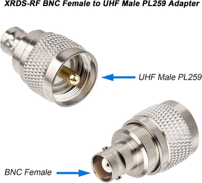 Adaptador BNC hembra a UHF macho 2 pzas para antenas CB