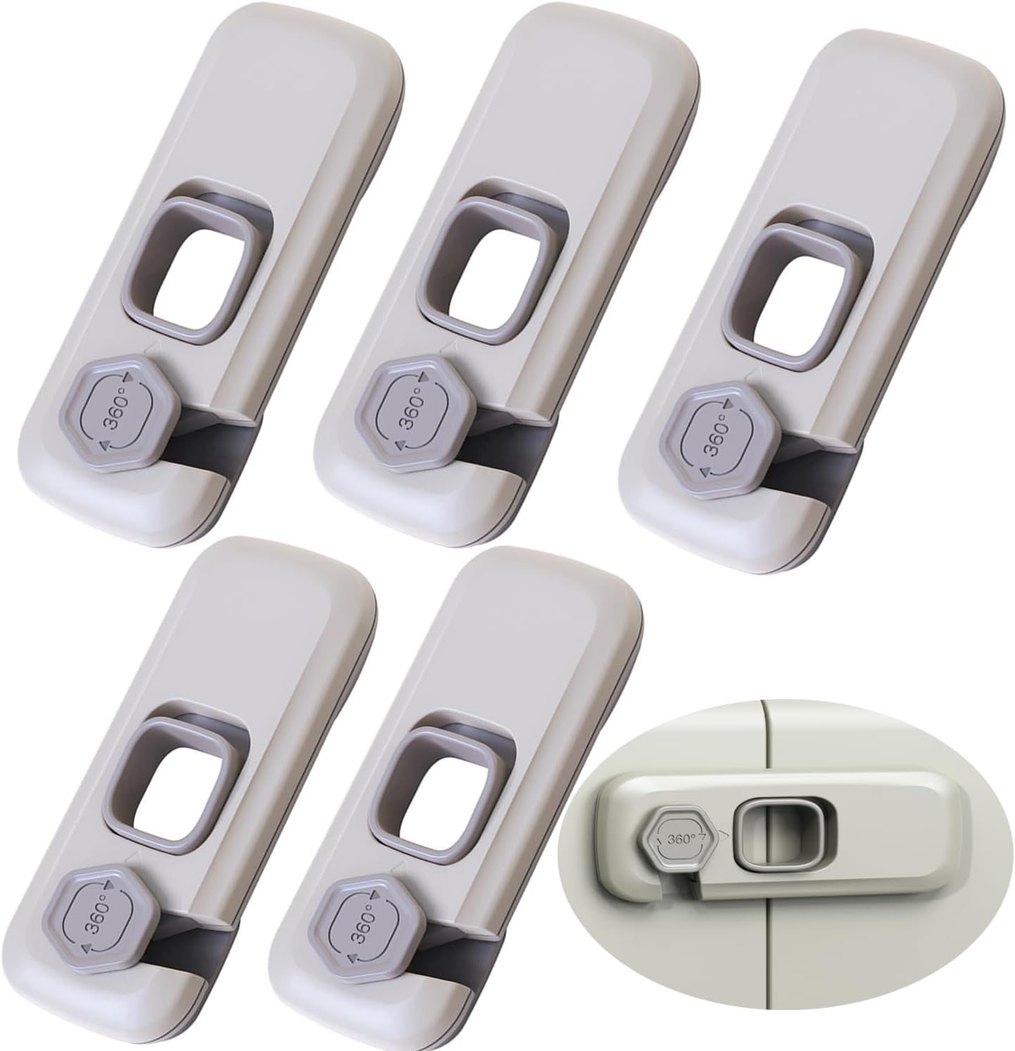 5 Cerraduras Nevera Infantil con Adhesivo para Puertas