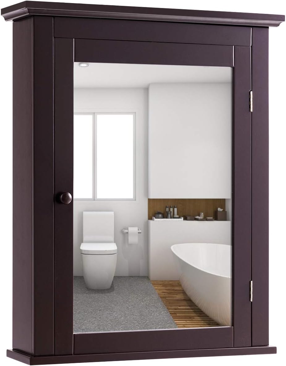 Gabinete medicina baño madera puerta ajustable