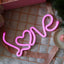 Letras neón rosa LED corazón decoración San Valentín hogar bar