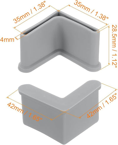 10 Almohadillas L 1.38pulg Protectores Patas Muebles Gris