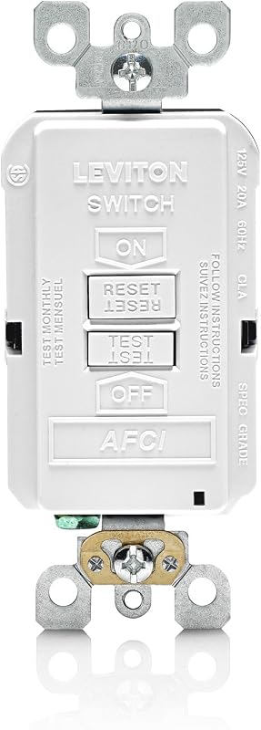 AFCI cara blanca 20A autoprueba LED sin toma corriente
