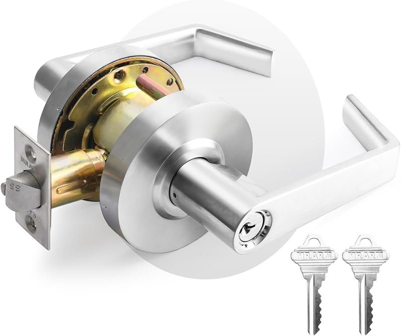Cerradura palanca puerta industrial grado 2 cromo satinado