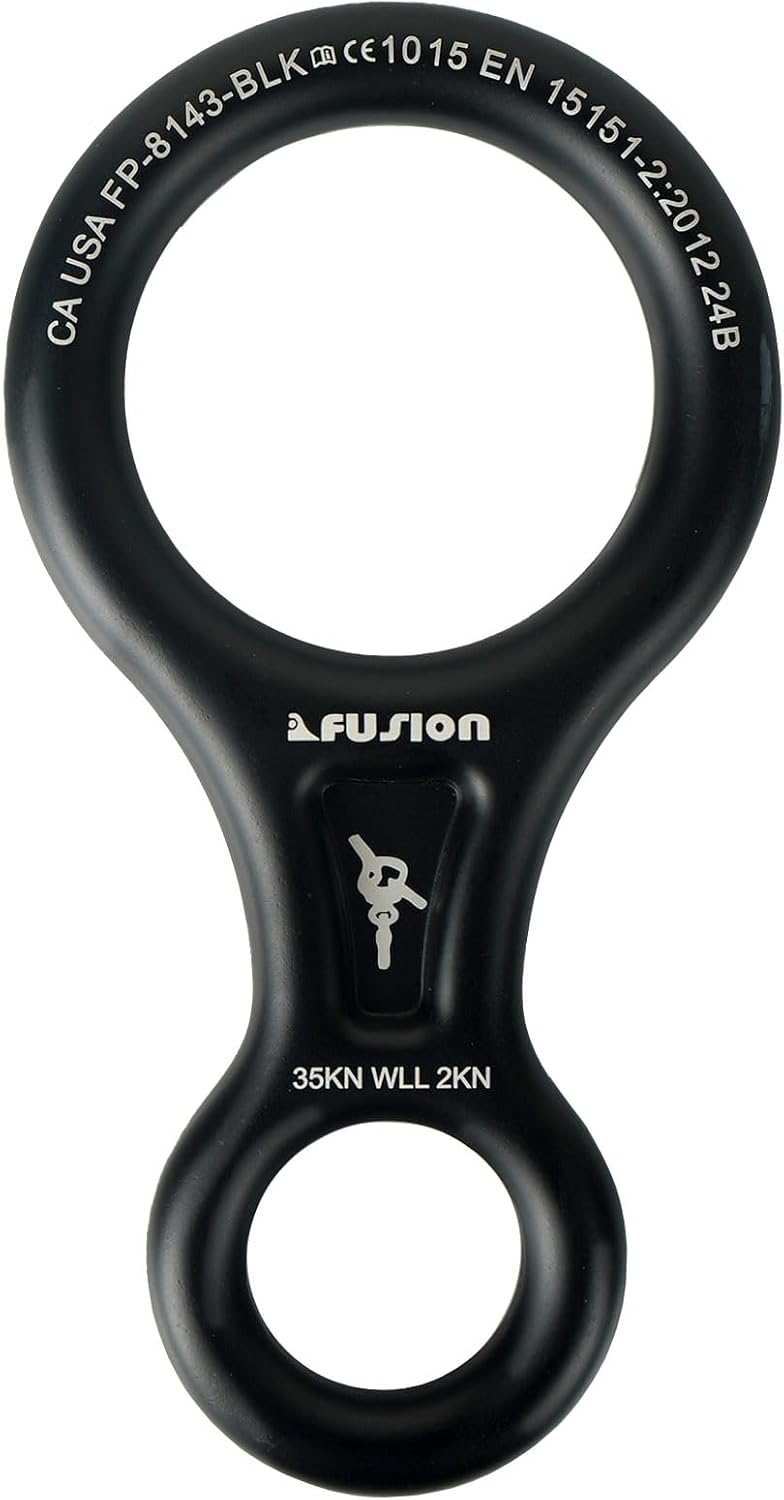 Descensor aluminio negro figura 8