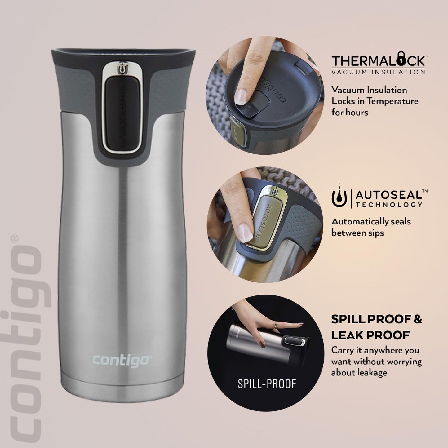 Taza térmica acero inox con tapa BPA libre