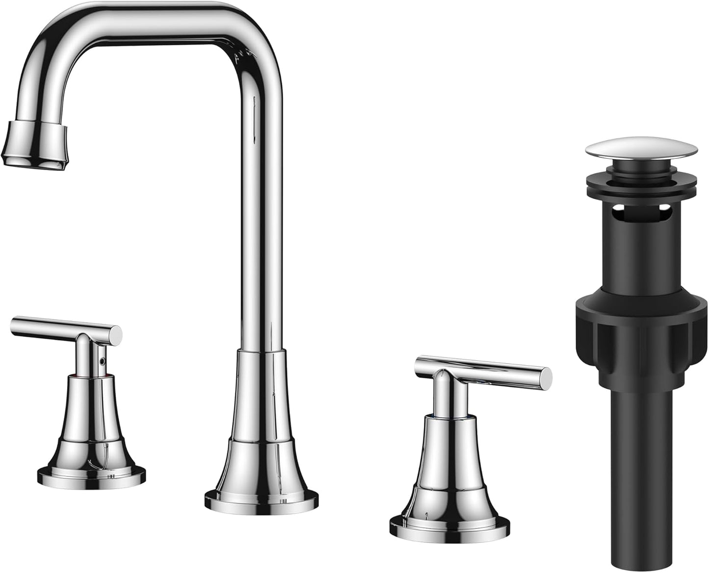 Grifo baño 3 agujeros cromo pulido para lavabo 8" RV