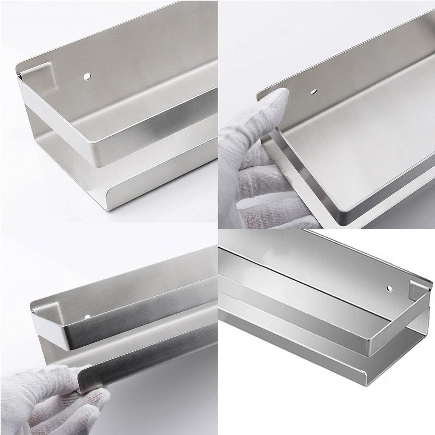 Organiz. ducha acero inox 12" pared