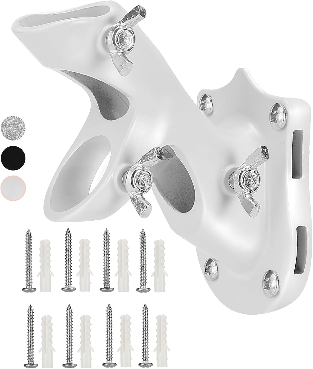 Soporte asta bandera aluminio blanco ajustable 45-90°