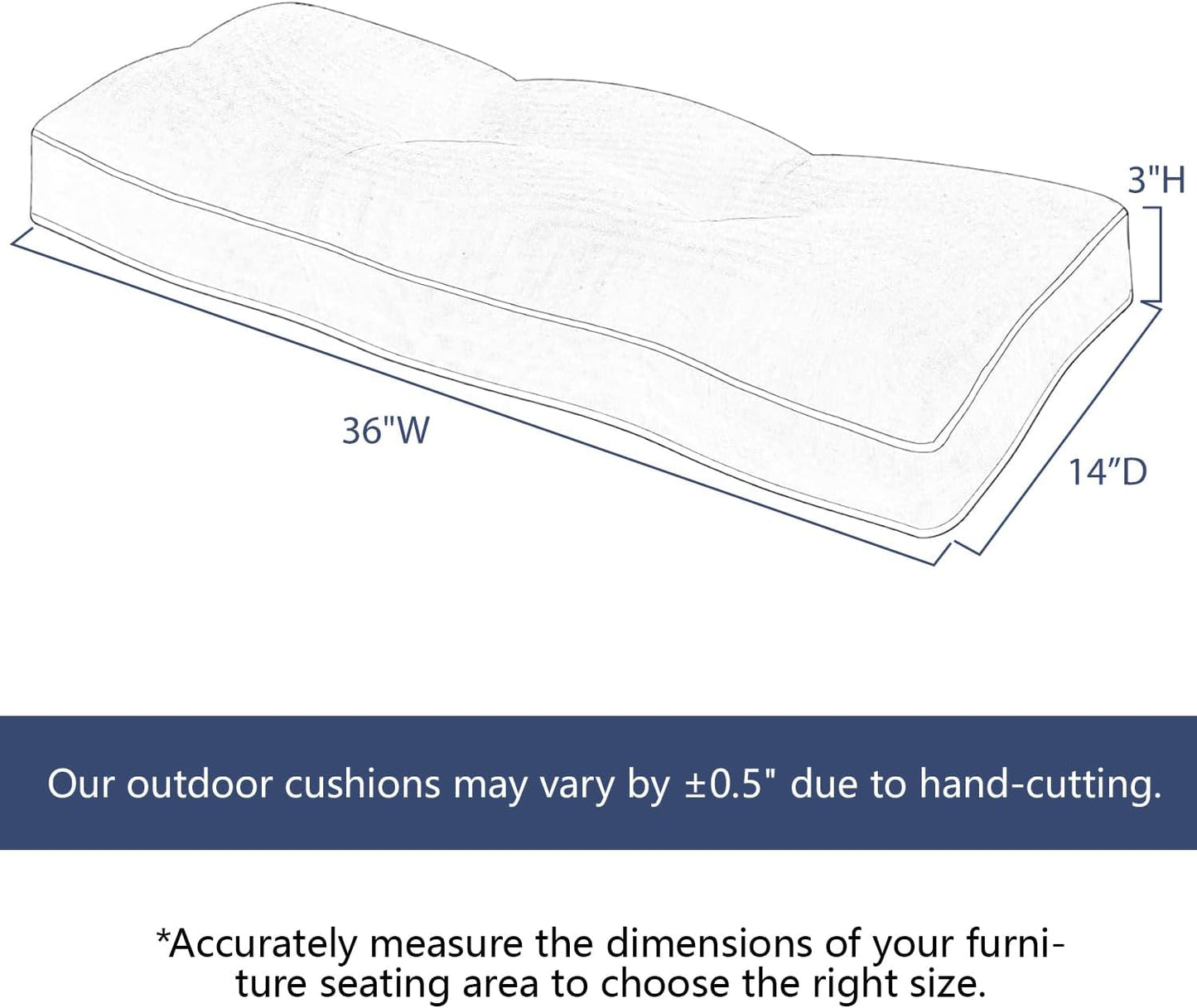 Cojín columpio impermeable 36x14" resistente