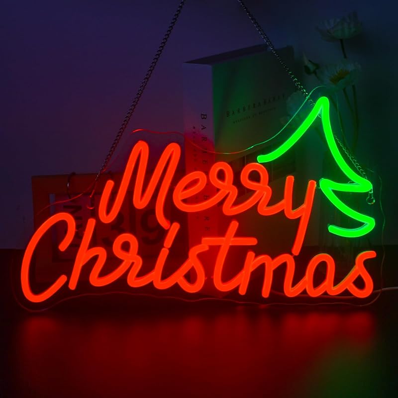 Letrero Neón Feliz Navidad LED Alimentado USB Decoración
