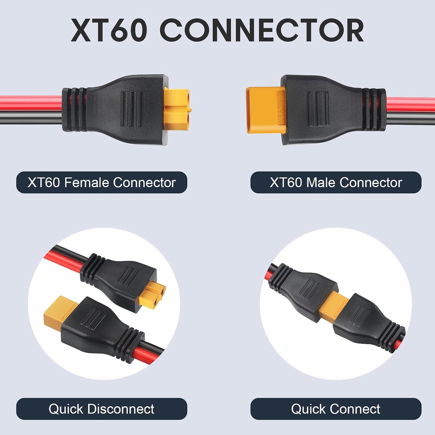 Cable XT60 divisor 1 hembra a 2 macho 12AWG drones