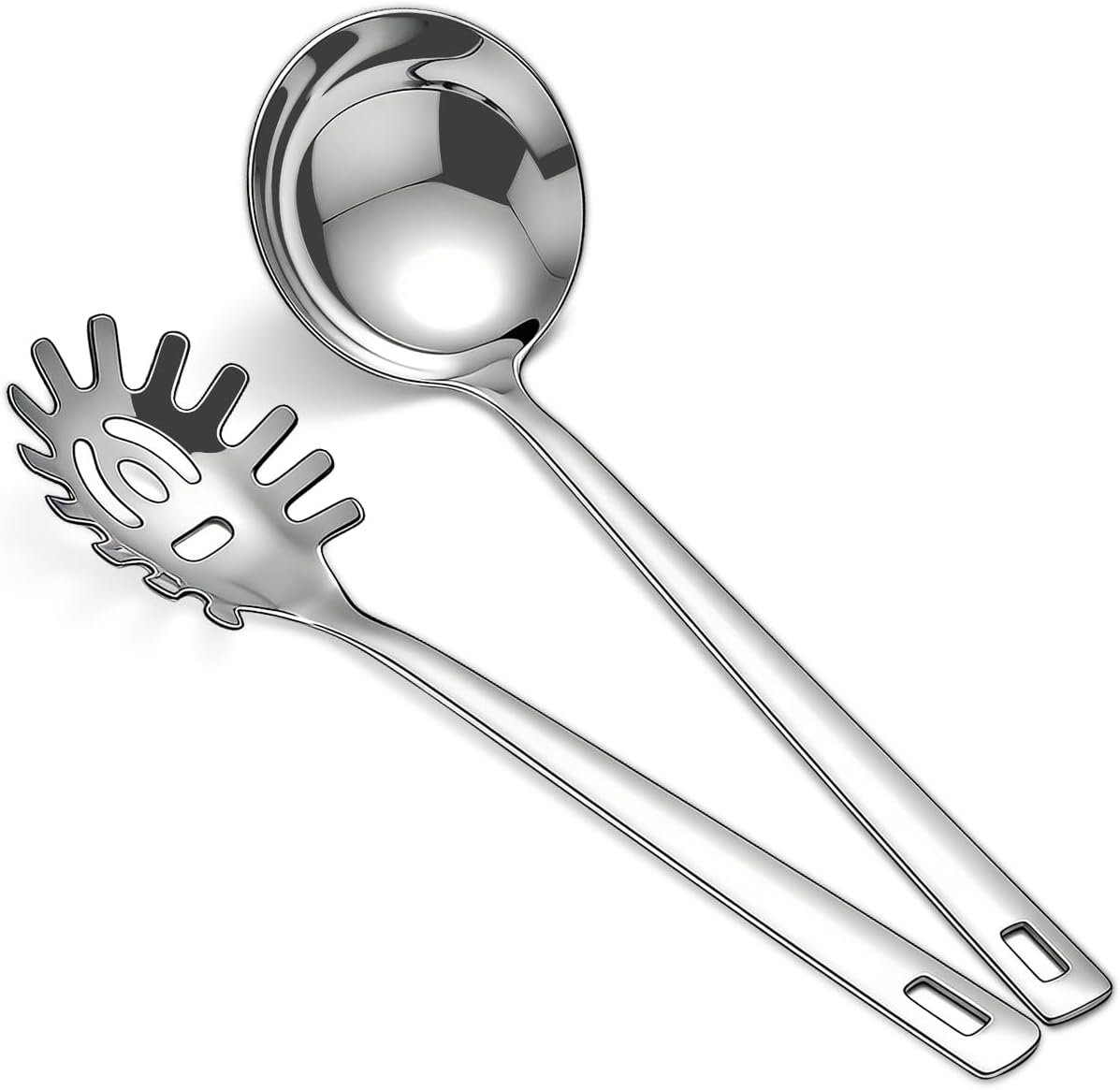 Set 2 Cucharas Acero Inox para Espagueti Cocina