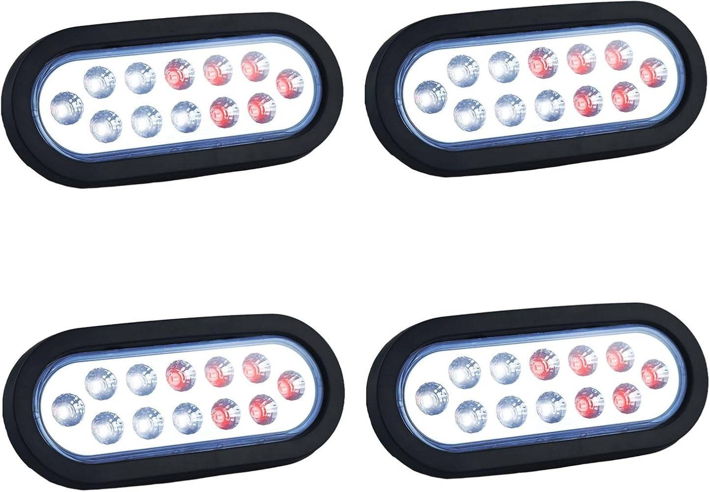 Luces traseras LED ovaladas 6" freno giro marcha atrás kit