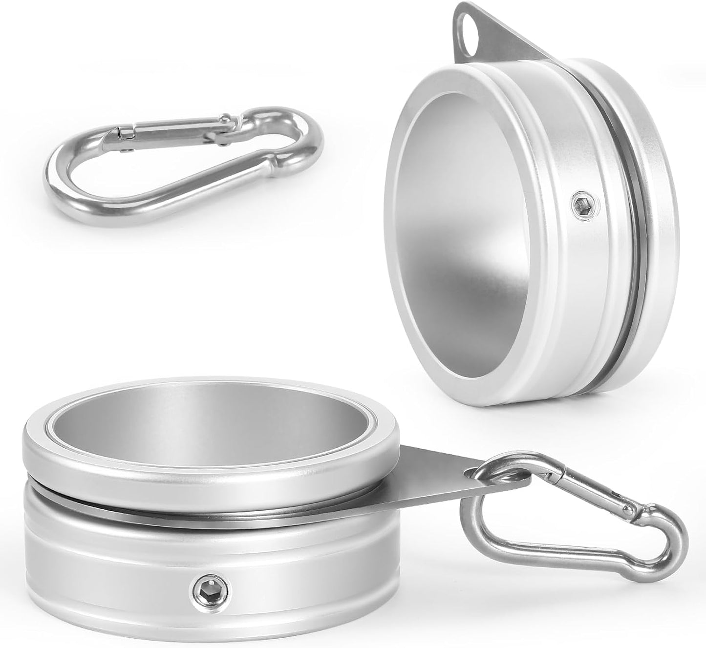 Anillos para asta bandera con clip giratorio aluminio 360°