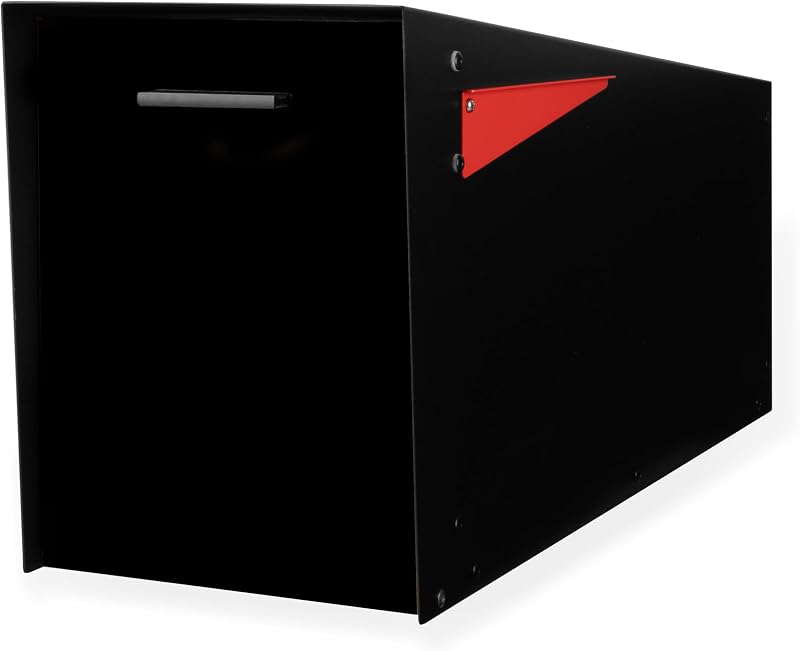 Buzón angular acero negro resistente exterior