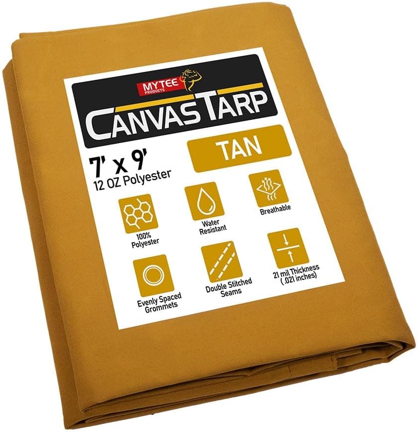 Lona 7x9ft color marrón 340g con ojales resistente agua
