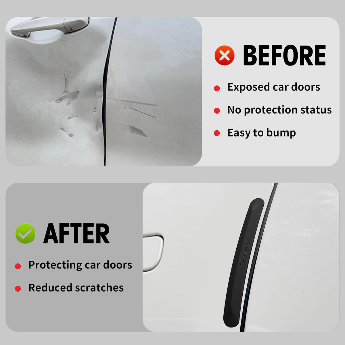 4 Protectores puerta auto silicona autoadhesivo resistente