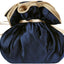 Bolsa satén con cordón joyas 8 bolsillos azul oscuro dorado