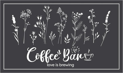 Tapete de secado de platos para barra de café grande absorbente con diseño de flores