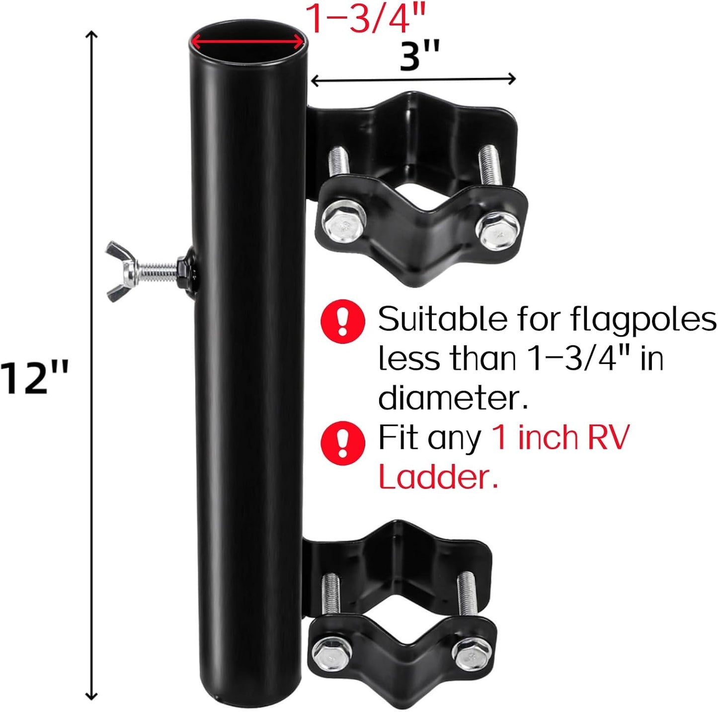 Soporte asta bandera RV escalera resistente para caravana