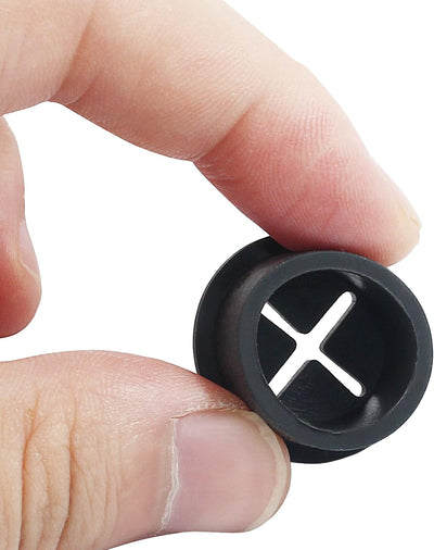 12 Ojales Goma 3/4" Cubierta Cable Silicona Negro