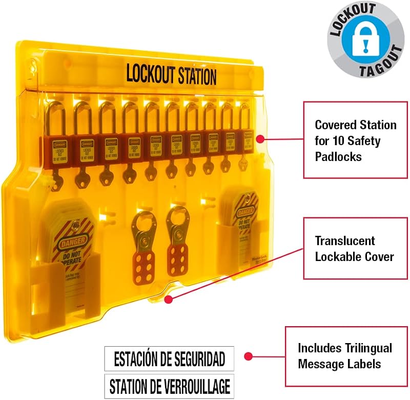 Estación bloqueo 10 pack con cubierta amarillo