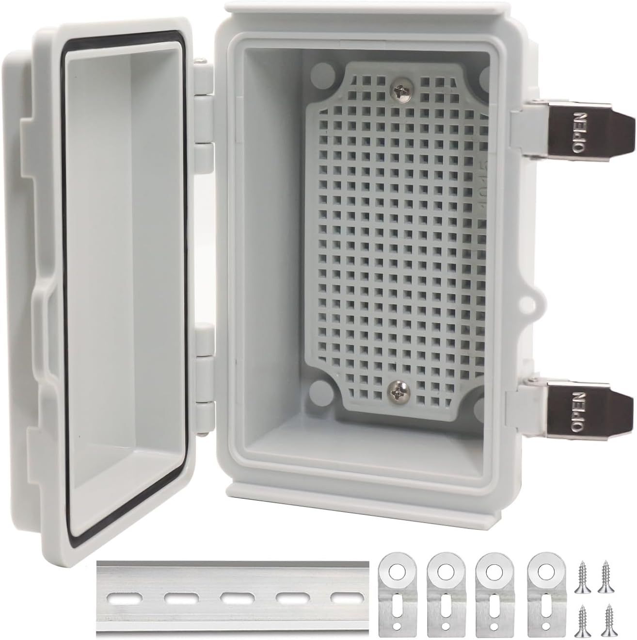Caja eléctrica impermeable IP67 plástico ABS gris 5.9pulg